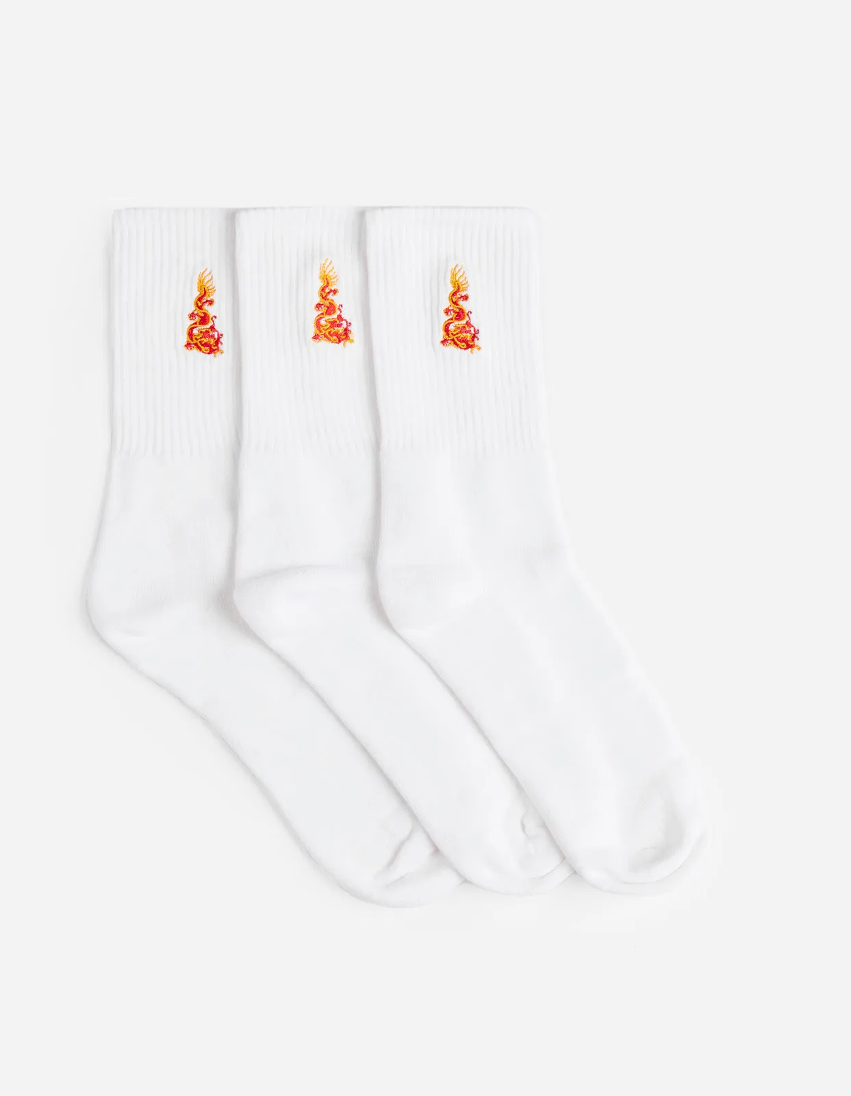 1264 Micro Dragon Sport Sock 3 Pack White/White/White