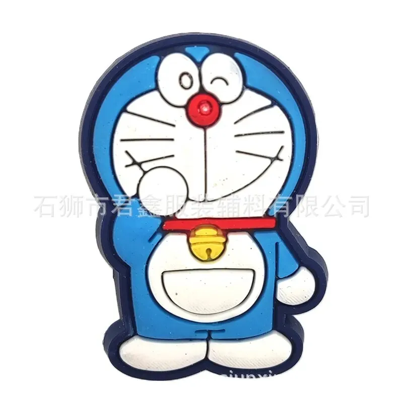 1pcs Single Sale Doraemon Cartoon Shoe Buckle Detachable Sneakers Croc Charms Accessories Decoration