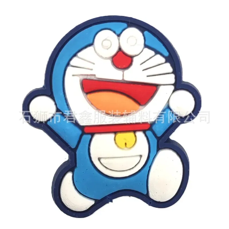 1pcs Single Sale Doraemon Cartoon Shoe Buckle Detachable Sneakers Croc Charms Accessories Decoration