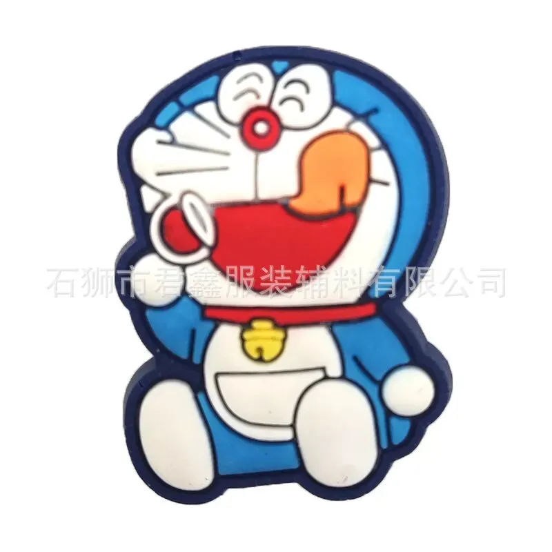 1pcs Single Sale Doraemon Cartoon Shoe Buckle Detachable Sneakers Croc Charms Accessories Decoration