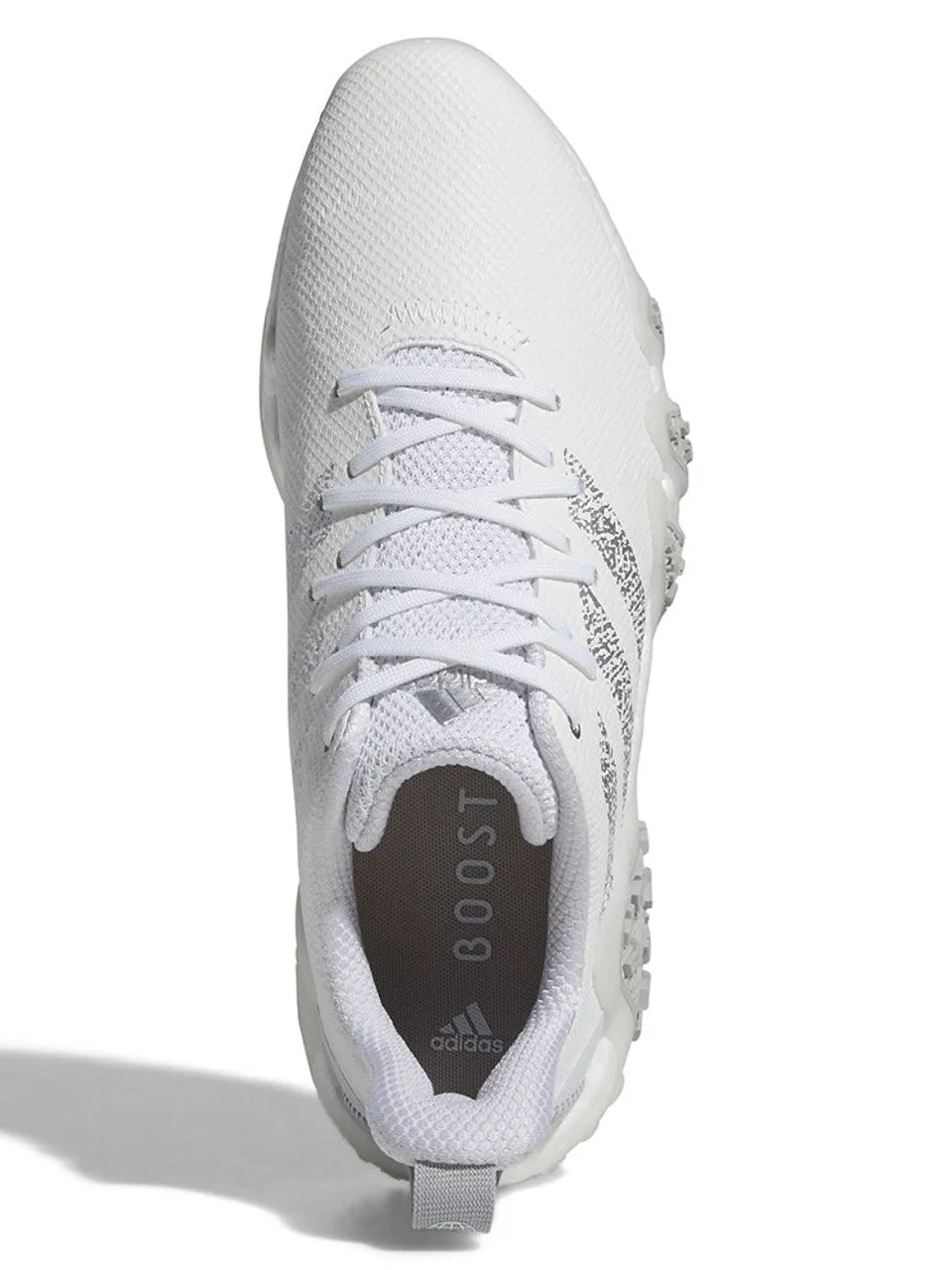 Adidas Code Chaos 22 Lace Golf Shoes -Cloud White / Silver Metallic / Grey Two