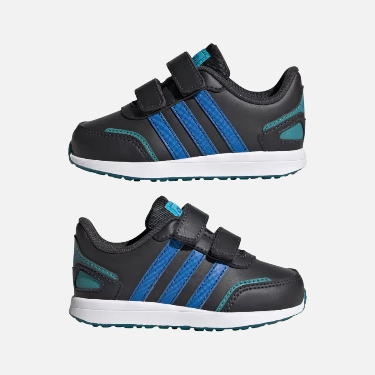 Adidas VS Switch 3 Lifestyle Running Hook and Loop Straps Kids Unisex Shoes (0 -3 year) -Carbon/Bright Royal/Arctic Fusion