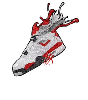 Air Jordan 4 "Red Cement" White T-Shirt (SPLASH)