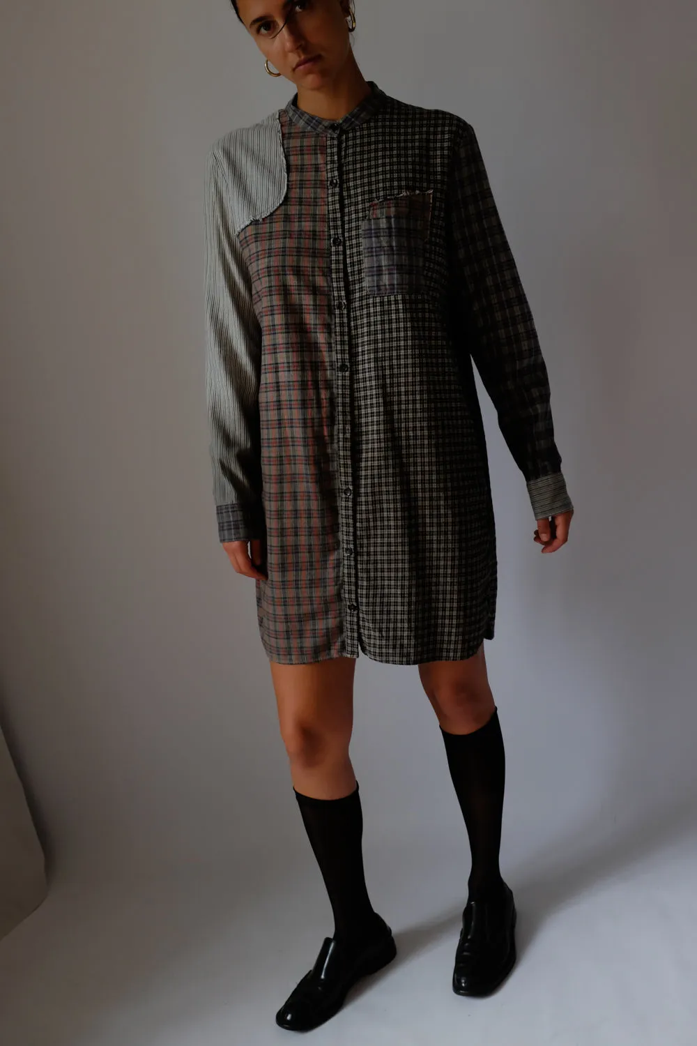 ALEXANDER MCQUEEN CHECKED SHIRT DRESS