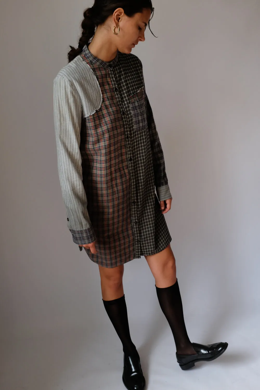 ALEXANDER MCQUEEN CHECKED SHIRT DRESS