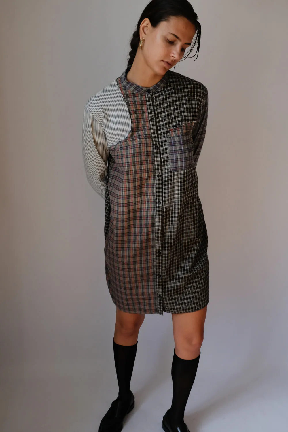 ALEXANDER MCQUEEN CHECKED SHIRT DRESS