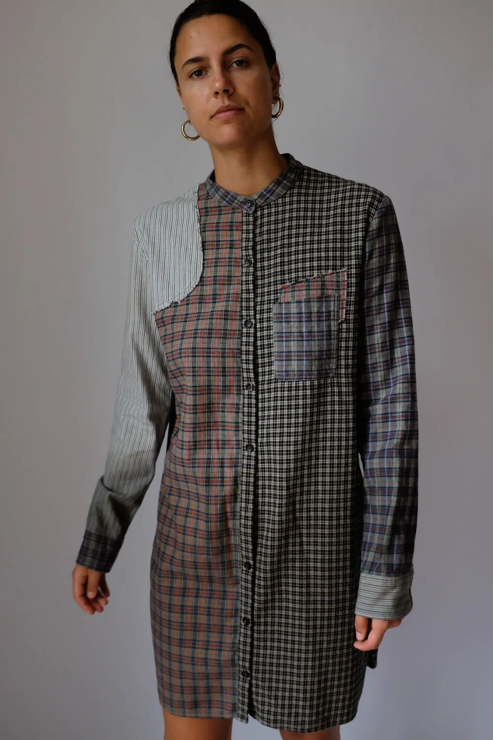 ALEXANDER MCQUEEN CHECKED SHIRT DRESS