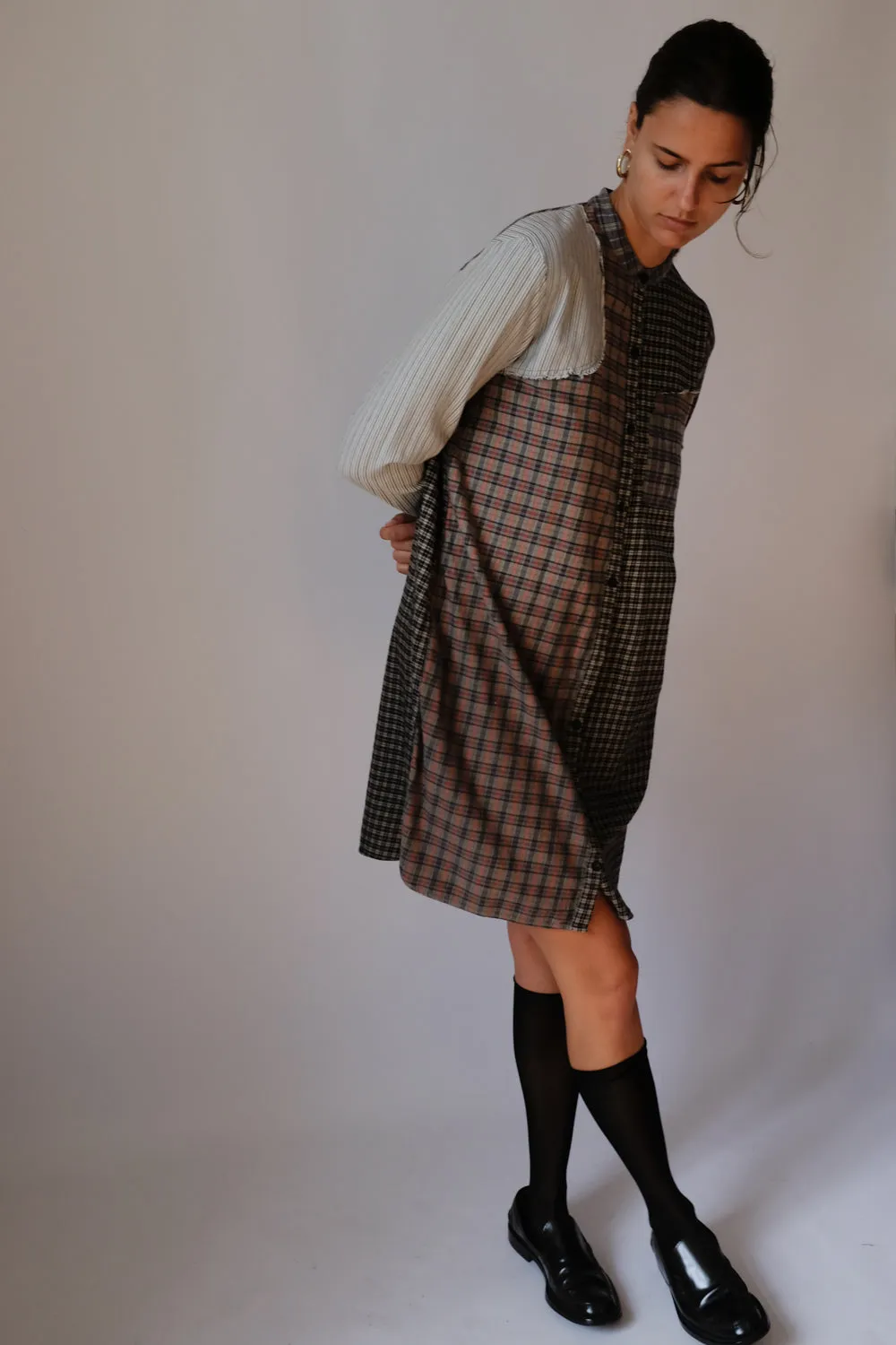 ALEXANDER MCQUEEN CHECKED SHIRT DRESS