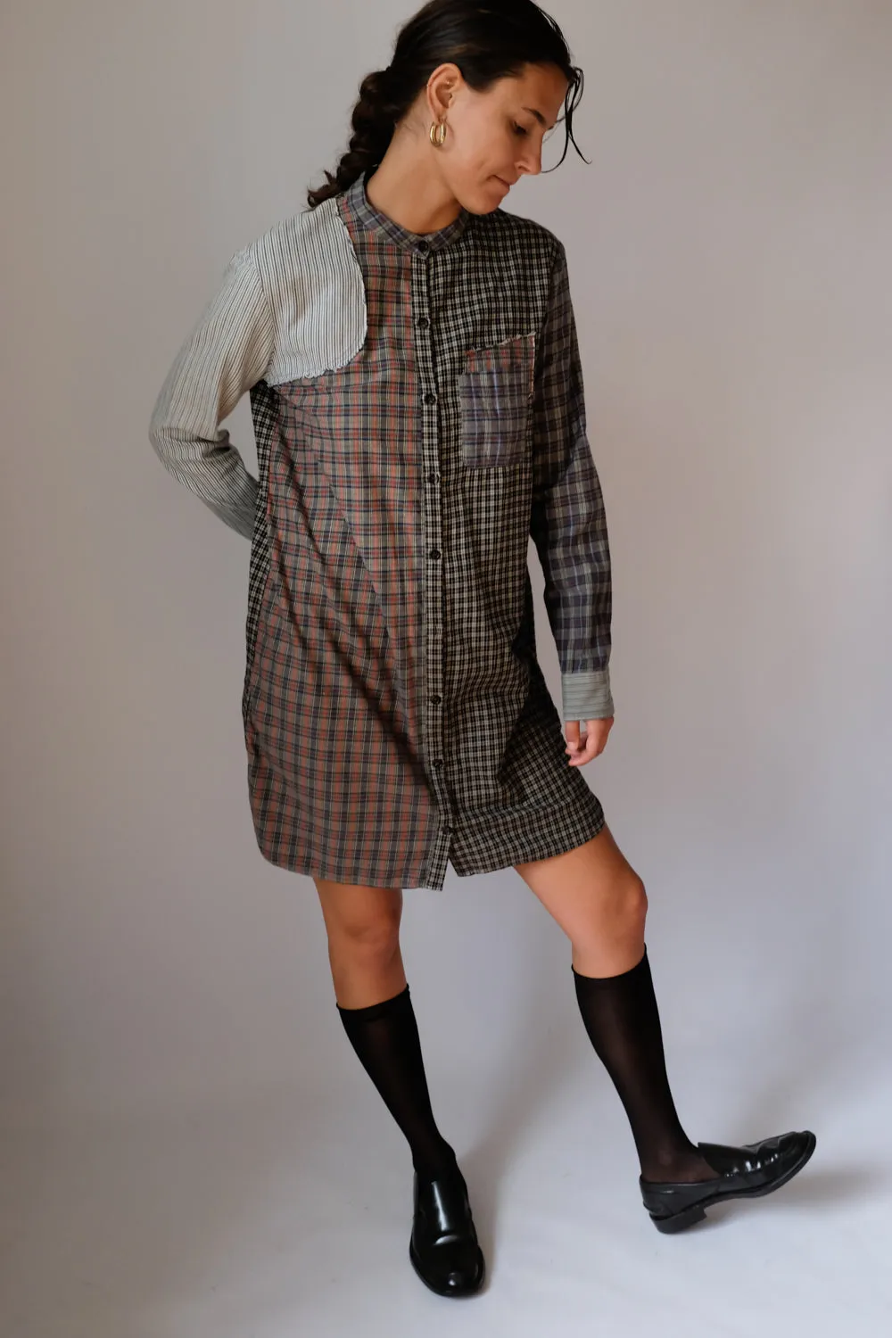 ALEXANDER MCQUEEN CHECKED SHIRT DRESS