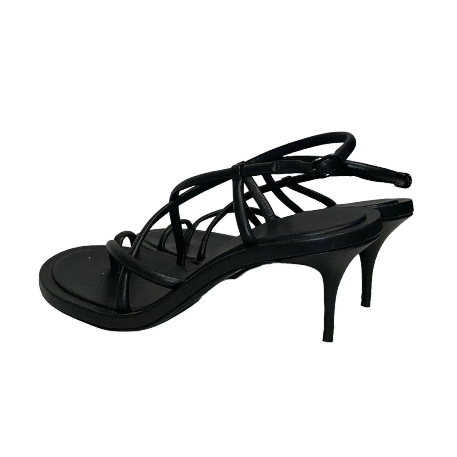 Alexander McQueen/Heels/US 8.5/Leather/BLK/Open-Toe/Alexander Mcqueen Heels