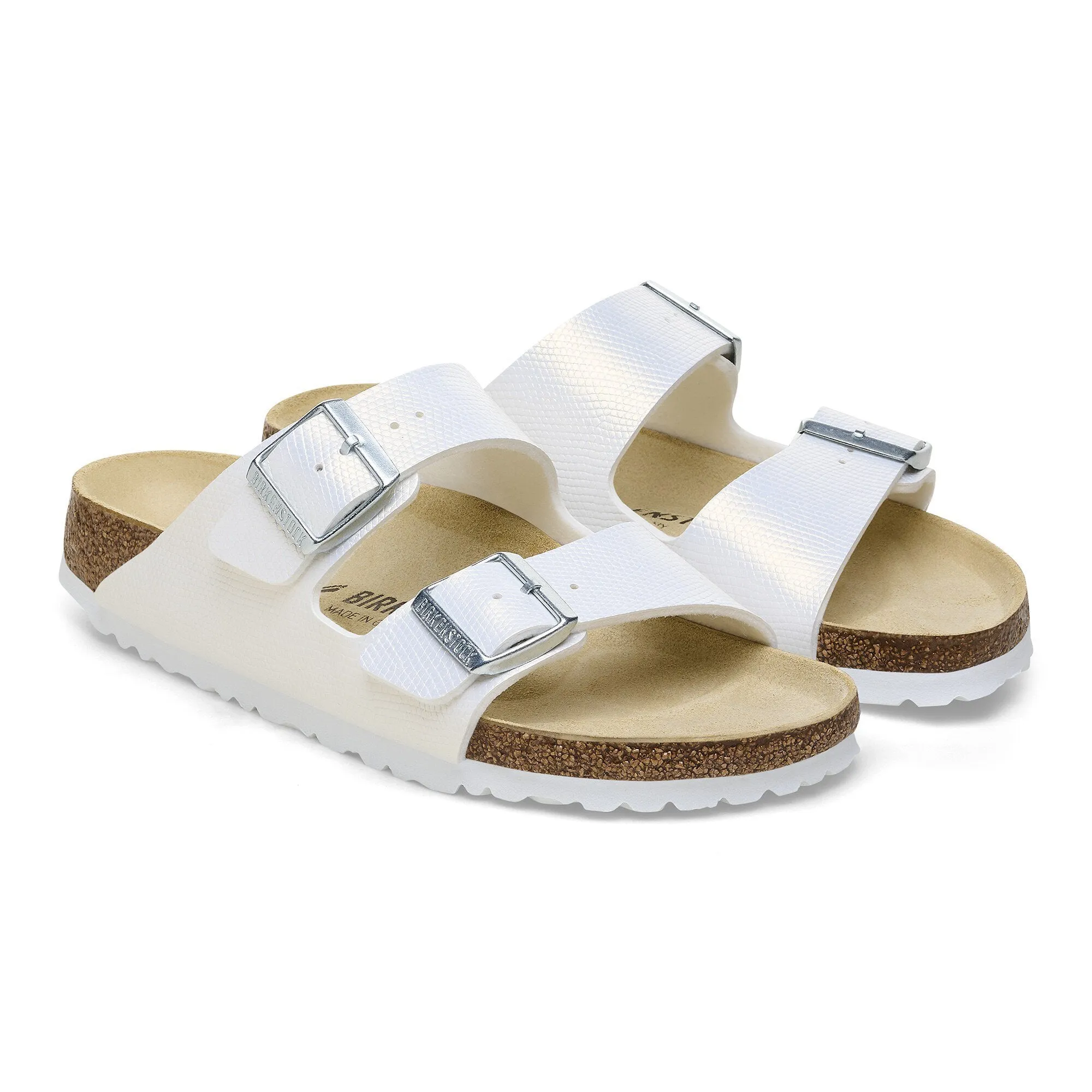 Birkenstock Arizona 1026500 Bf Birko-Flor Embossed Lizard White