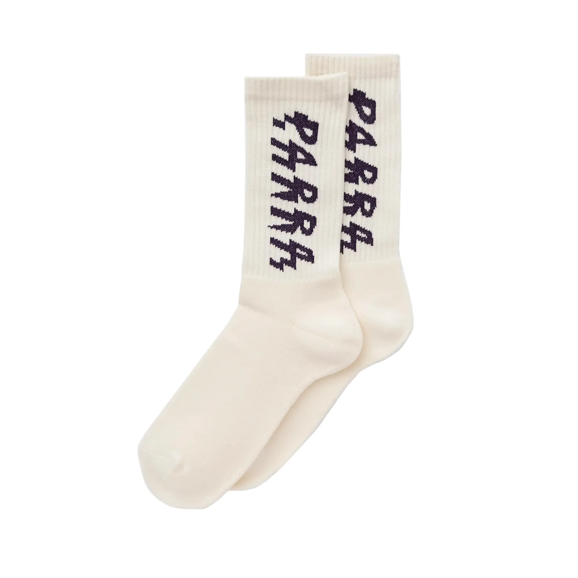 By Parra Spiked Logo Crew Socks White 50551