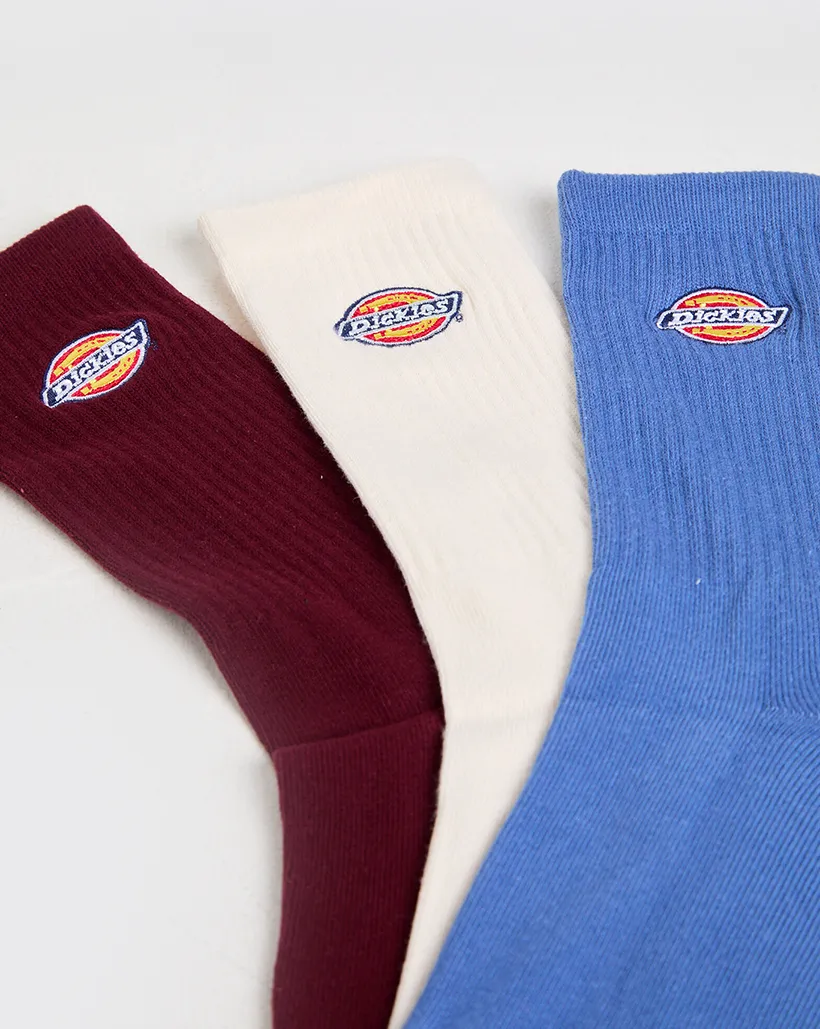 Dickies Rockwood 3pk Crew Sock - Port/Natural