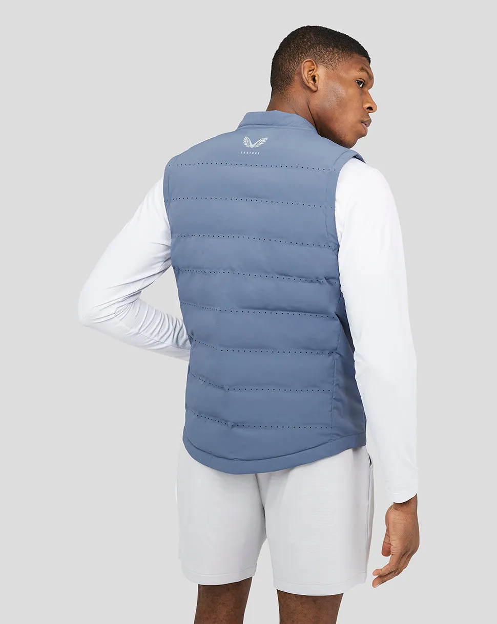 Laser Quilt Running Gilet - Clay Blue