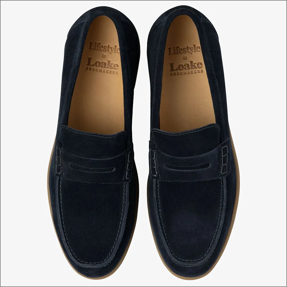 Loake Lucca Navy Suede Loafer*