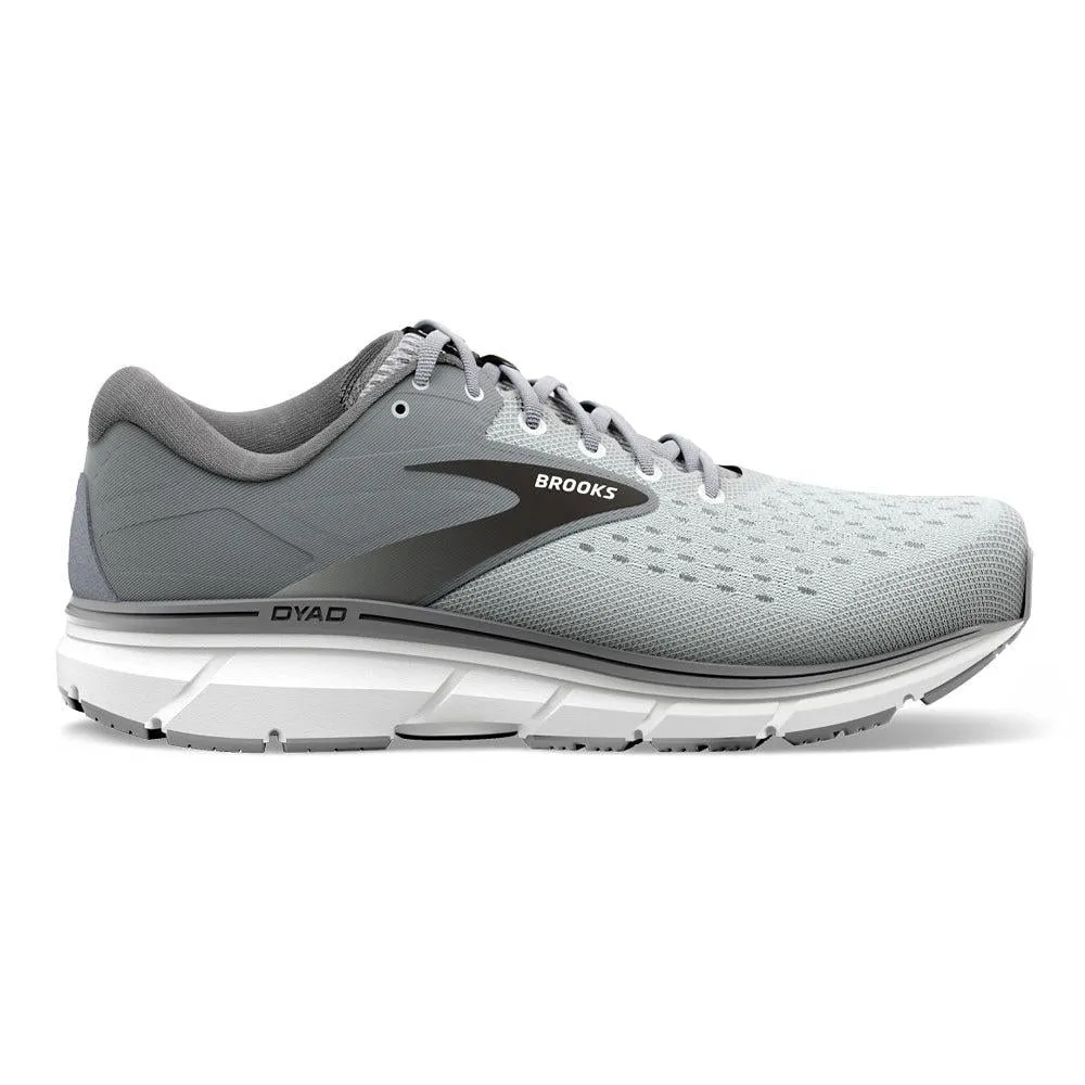 Men's Brooks Dyad 11, Grey/Black/White, 13 2E Wide