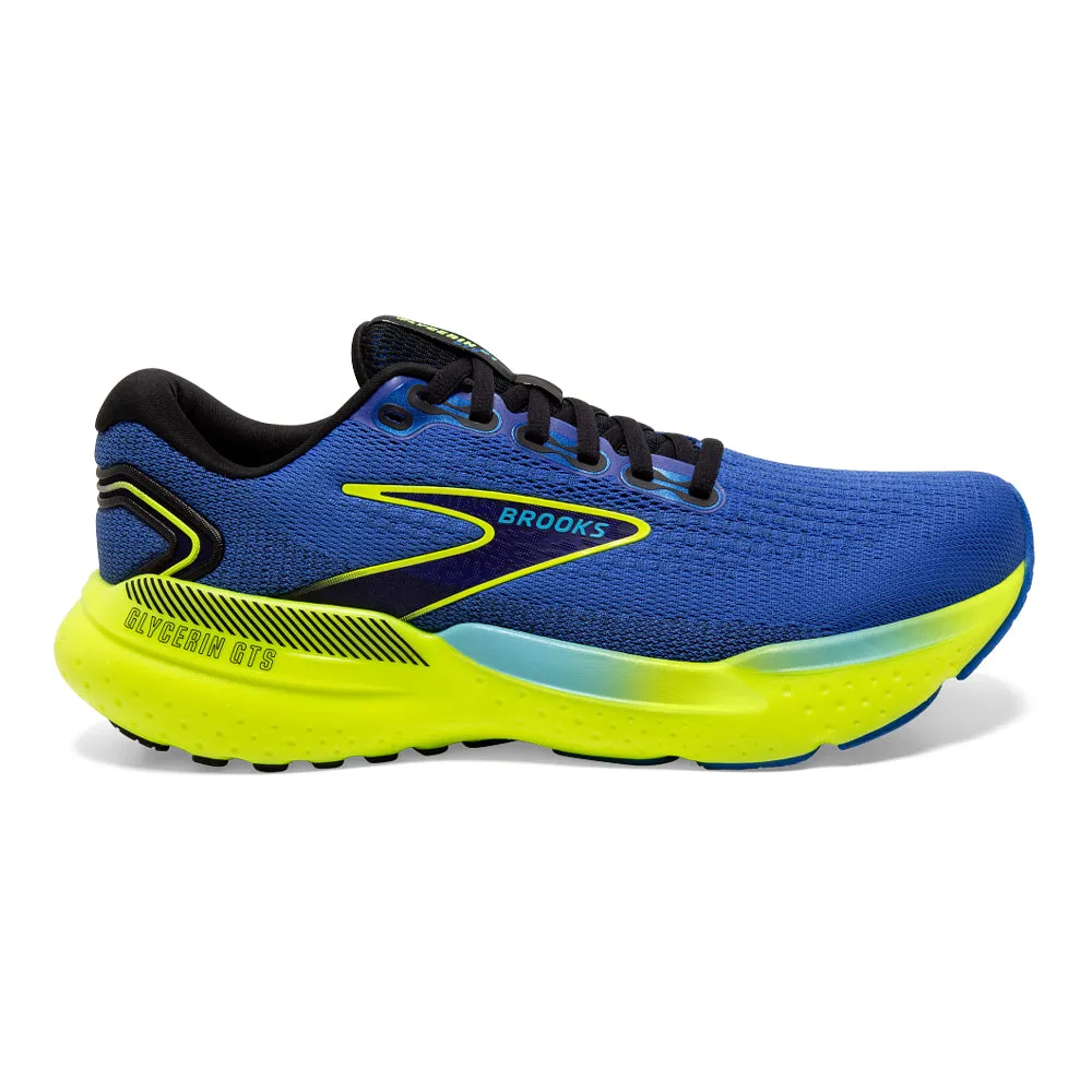 Men's Brooks Glycerin GTS 21, Blue/Nightlife/Black, 13 D Medium