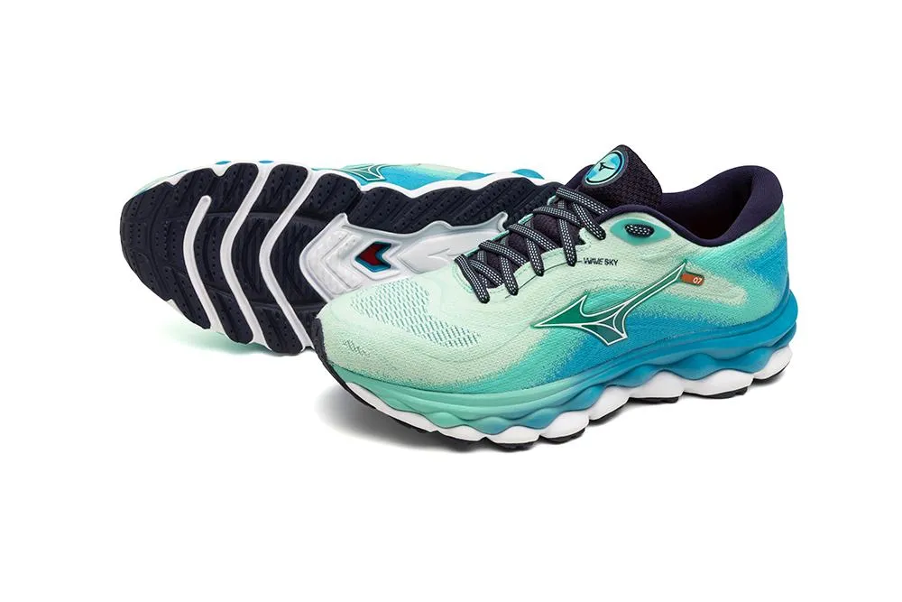 Mizuno Women's Wave Sky 7 - Beveled Glass/White