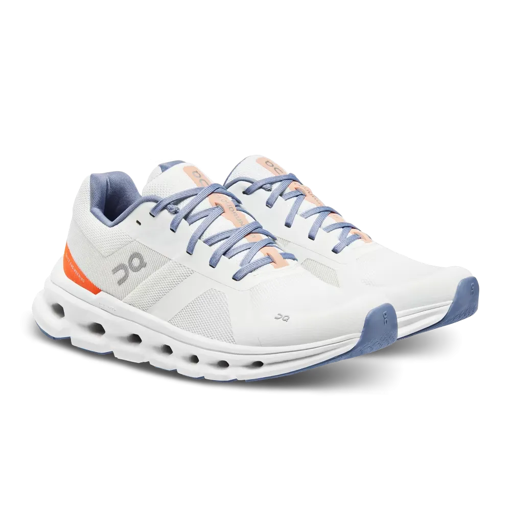 On Running Women's Cloudrunner Shoes - Undyed White / Flame