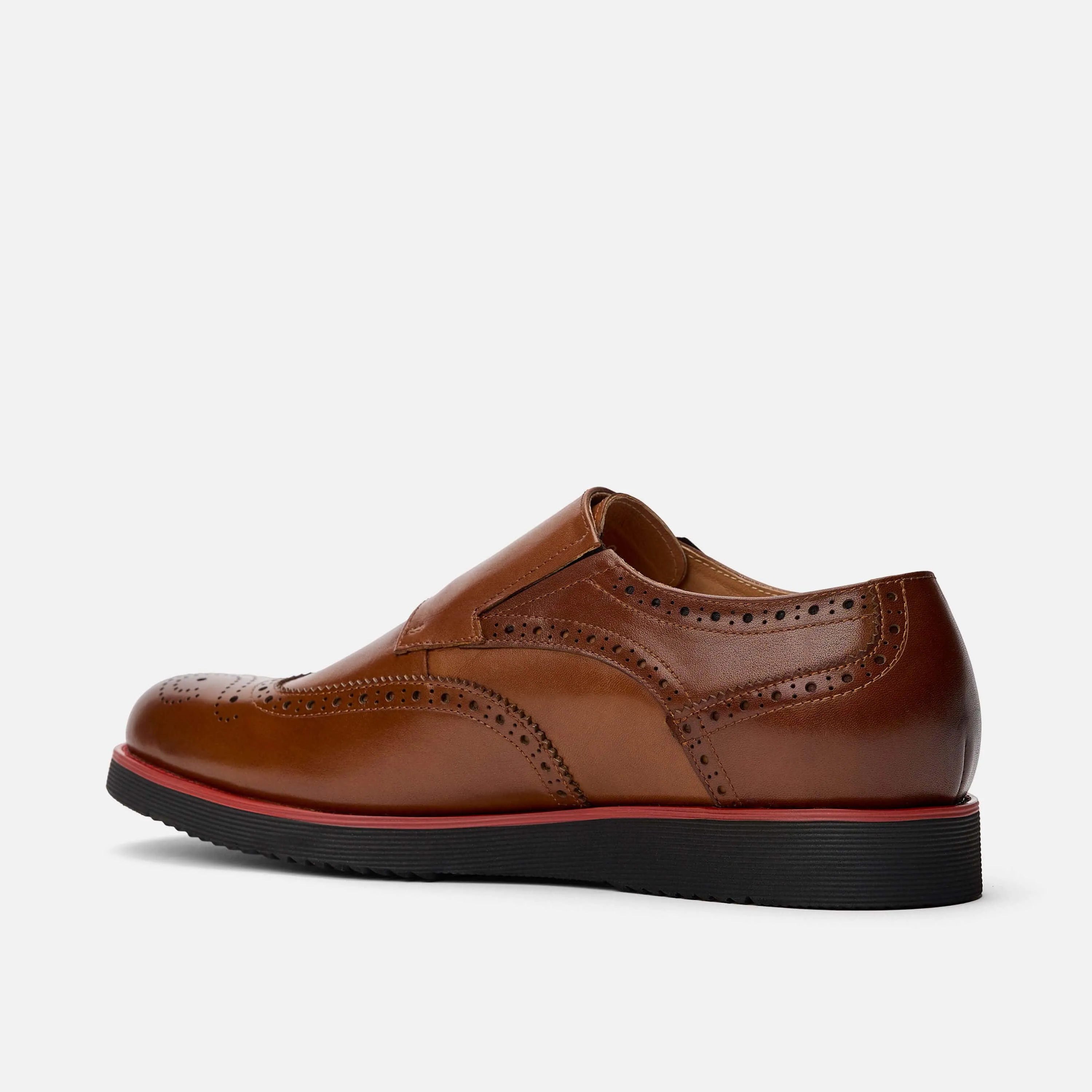 Palmer Cognac/Black Leather Monk Strap Sneakers