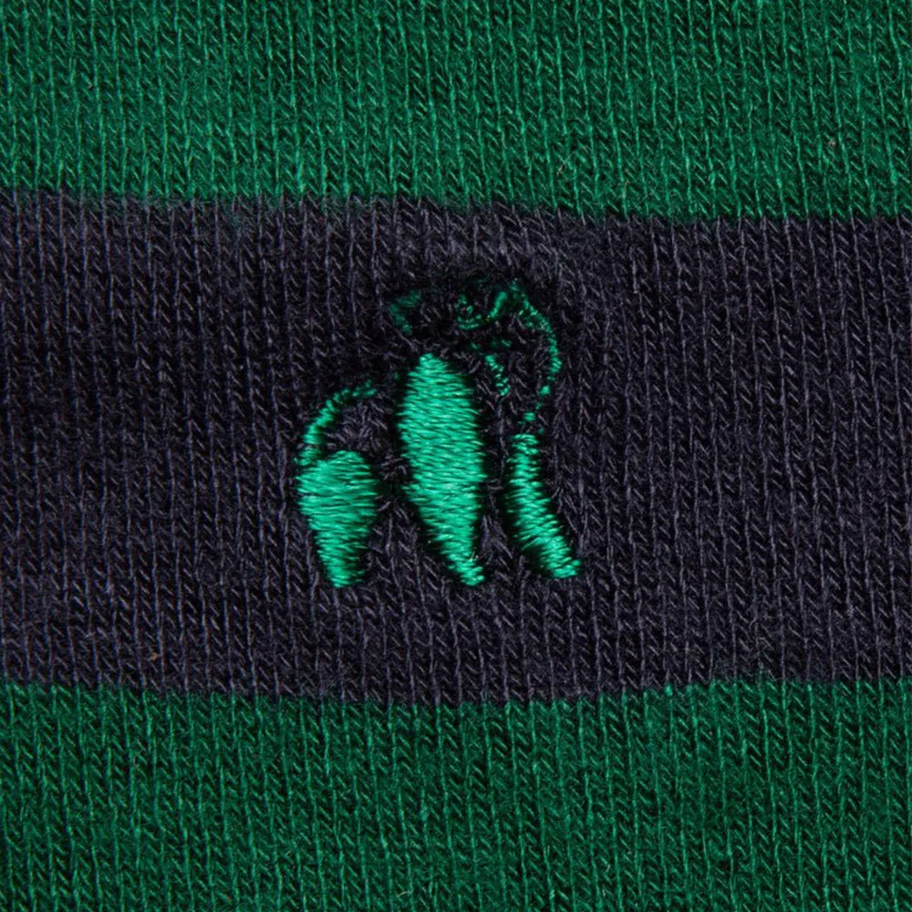 Panda Bamboo Socks - Green Striped