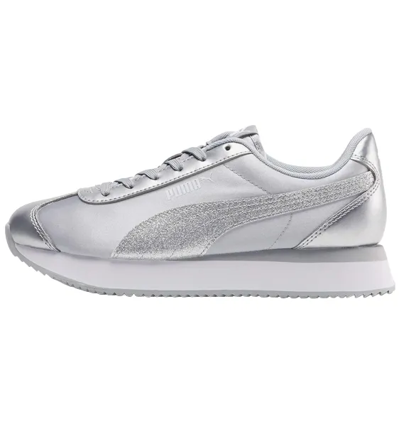 Puma women's sneakers shoe Turino Stacked Glitter 371944 03 silver