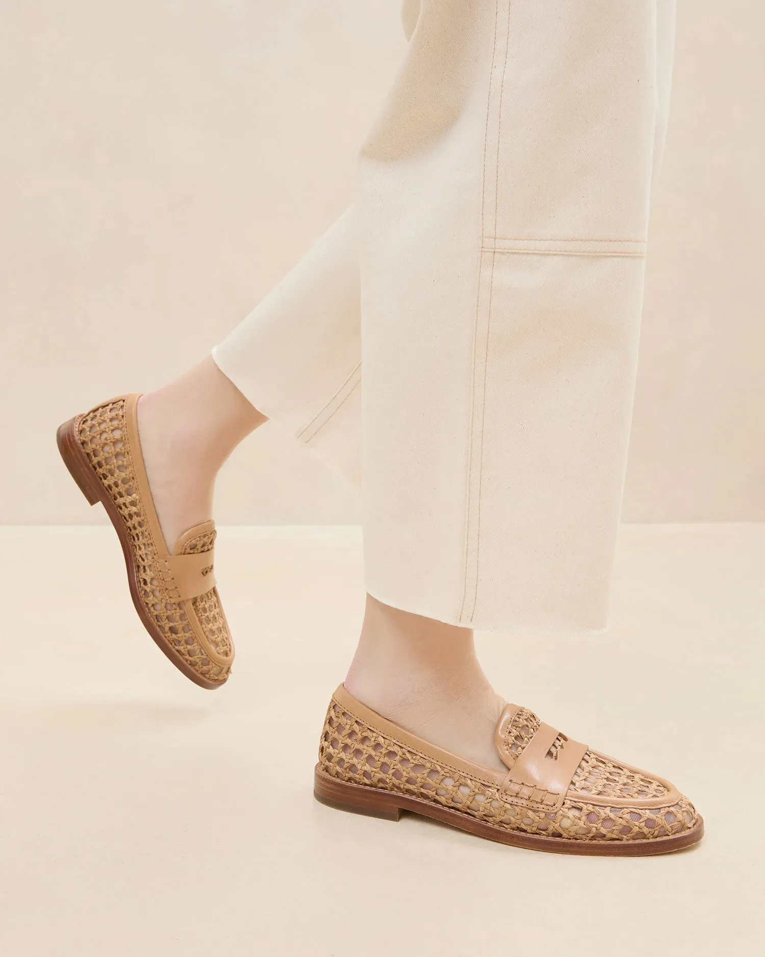 Rachel Crochet Raffia Loafer (Natural)