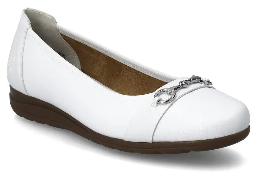 Rieker L9360-80 Womens Leather Slip On Ballet Pump