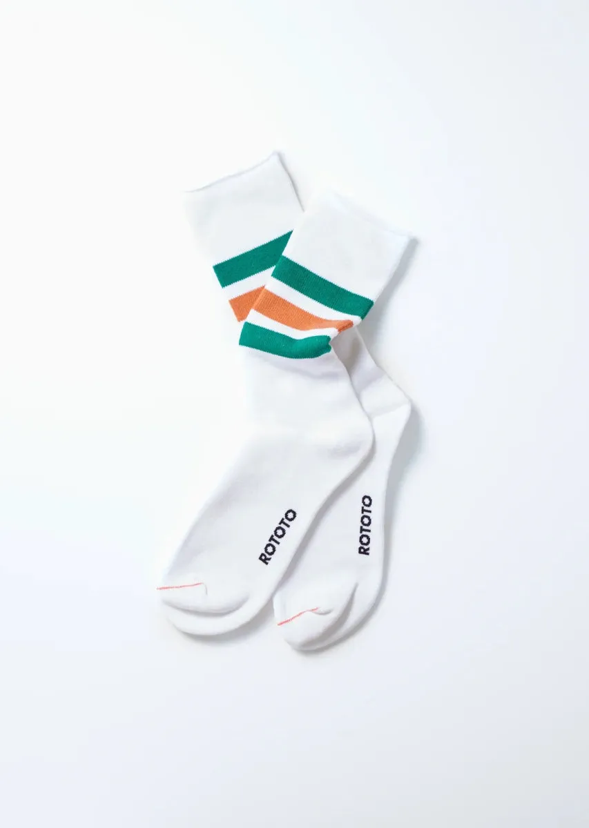 ROTOTO R1399 WHT/GRN/D.OR socks