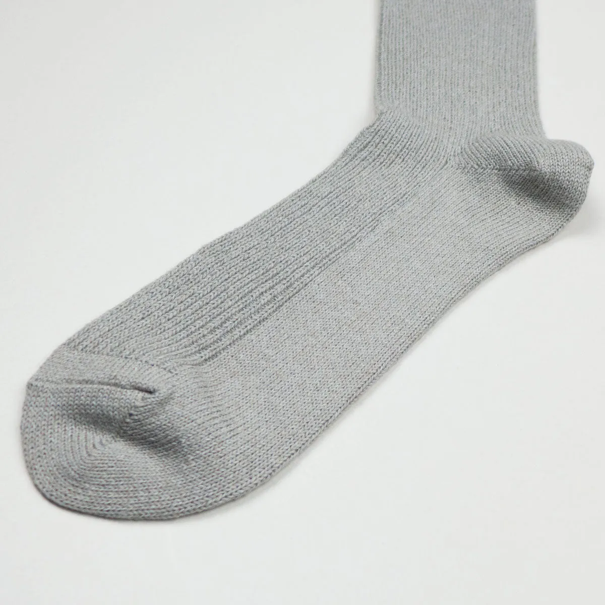 RoToTo - Washi / Recycled Cotton Rib Crew Socks - Gray