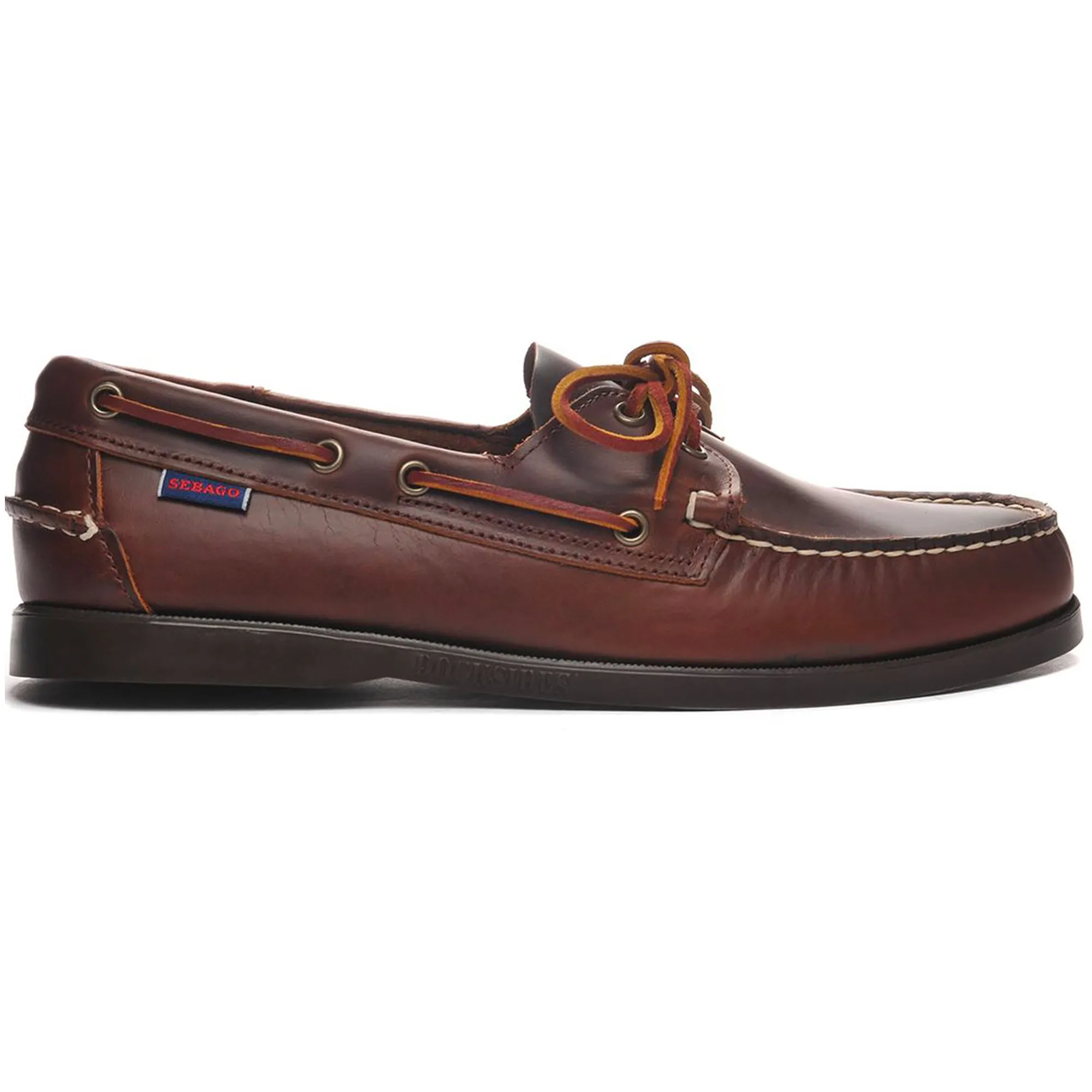 Sebago Docksides Portland Waxed Leather Boat Shoes - Brown Gum