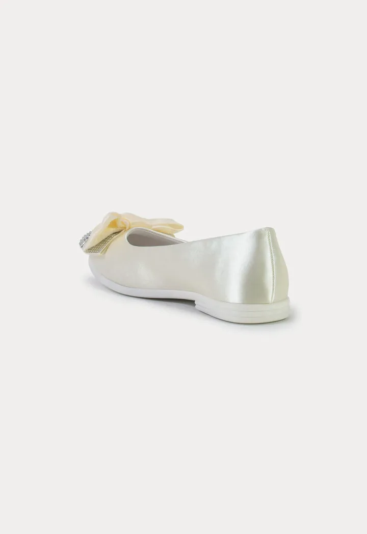 Shiny Satin Double Ribbon Shoes