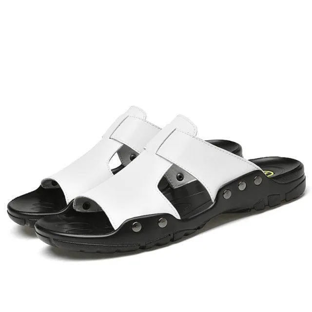 Summer Slip On Leather Sandals