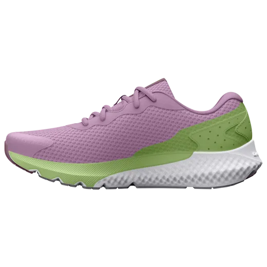 Under Armour Fresh Orchid/Lumos Lime/Misty Purple Charged Rogue 3 Youth Sneaker