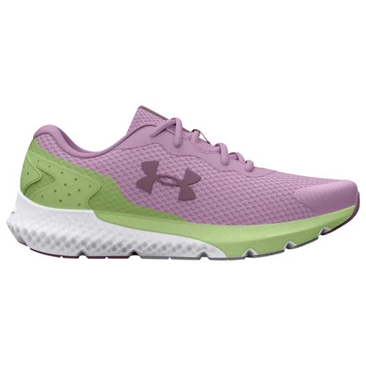 Under Armour Fresh Orchid/Lumos Lime/Misty Purple Charged Rogue 3 Youth Sneaker