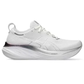 Women's Asics GEL-Nimbus 26 Platinum, Real White/Pure Silver, 8.5 B Medium