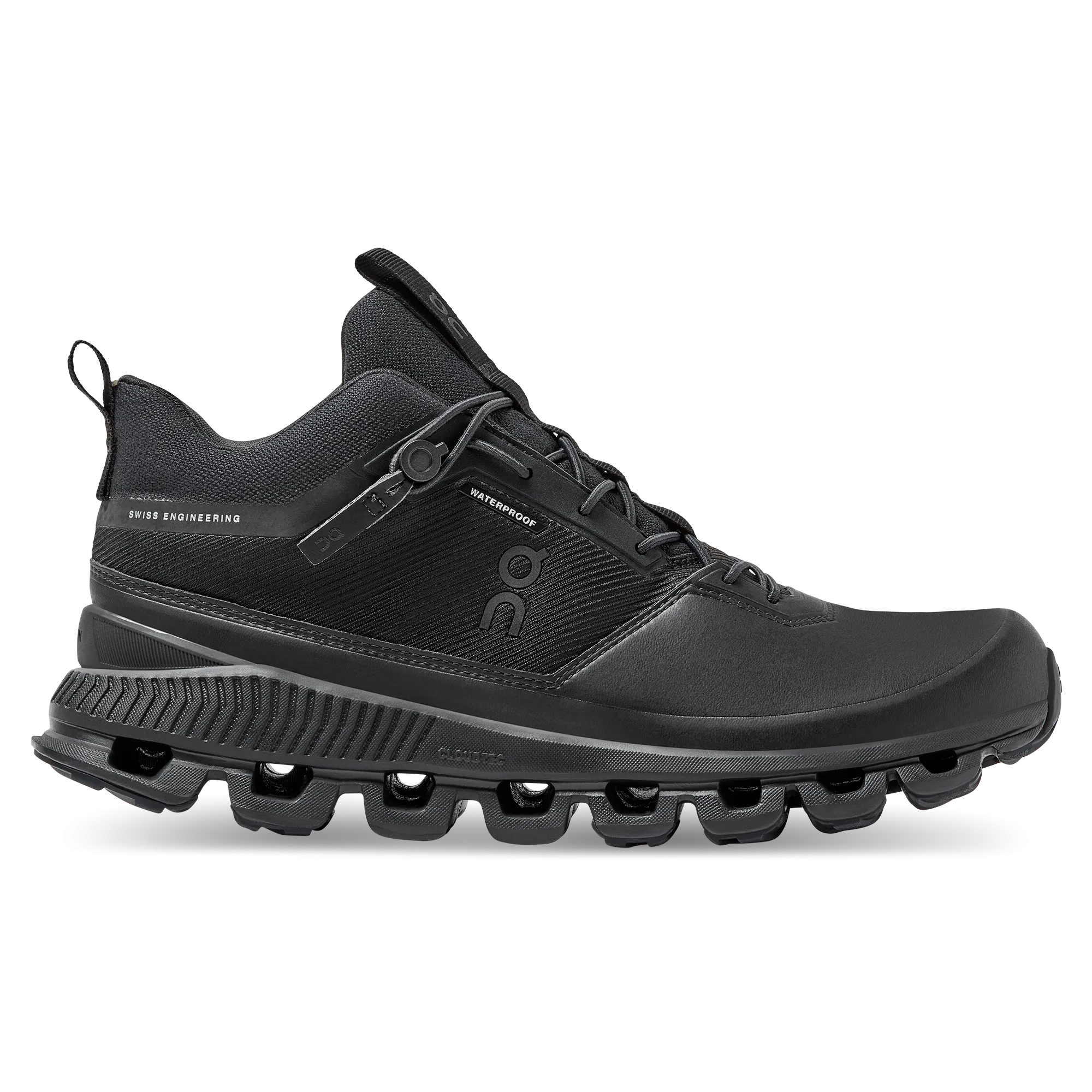 Women's On Cloud Hi Waterproof, All Black, 7 B Medium