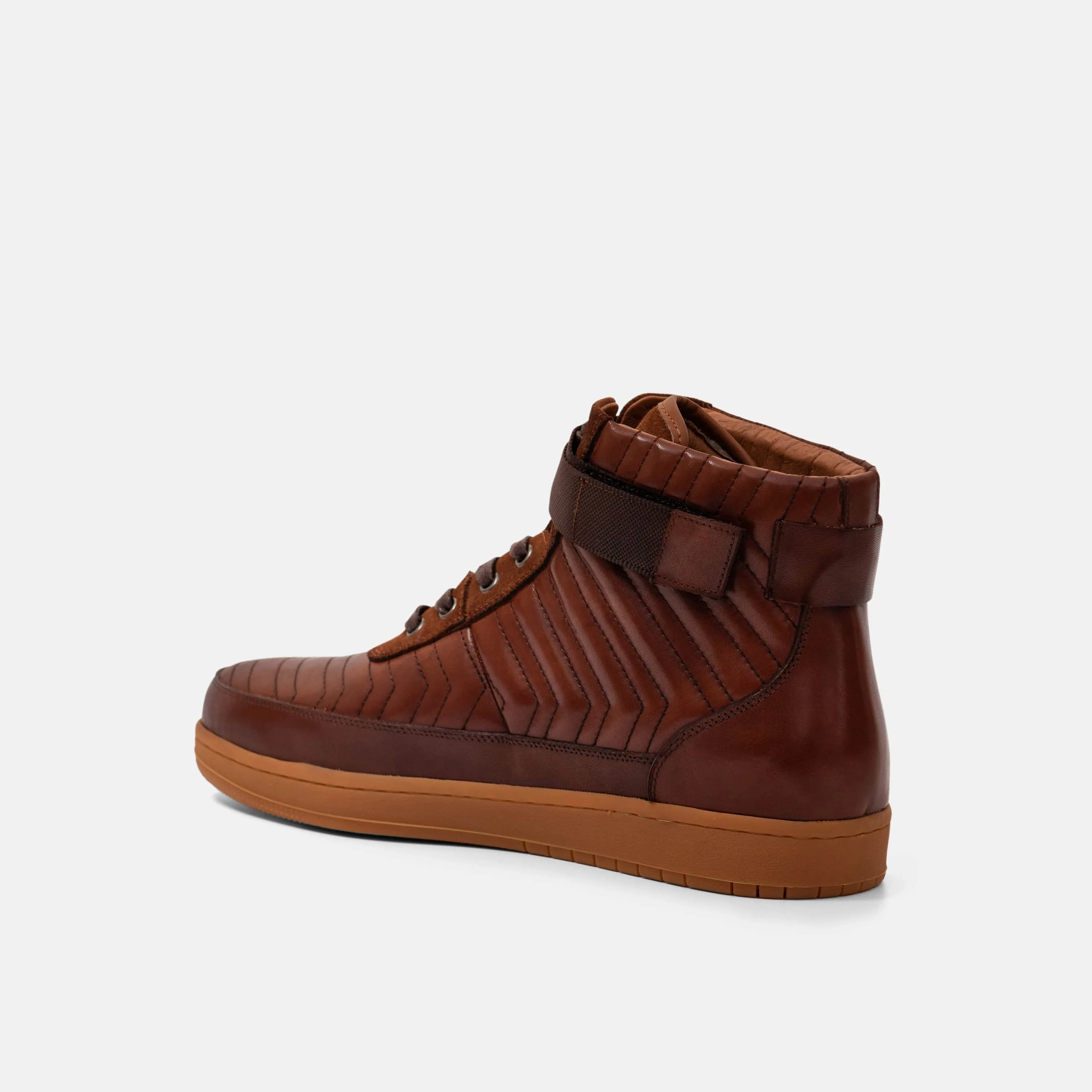 Yesler Caramel Leather High Top Sneakers