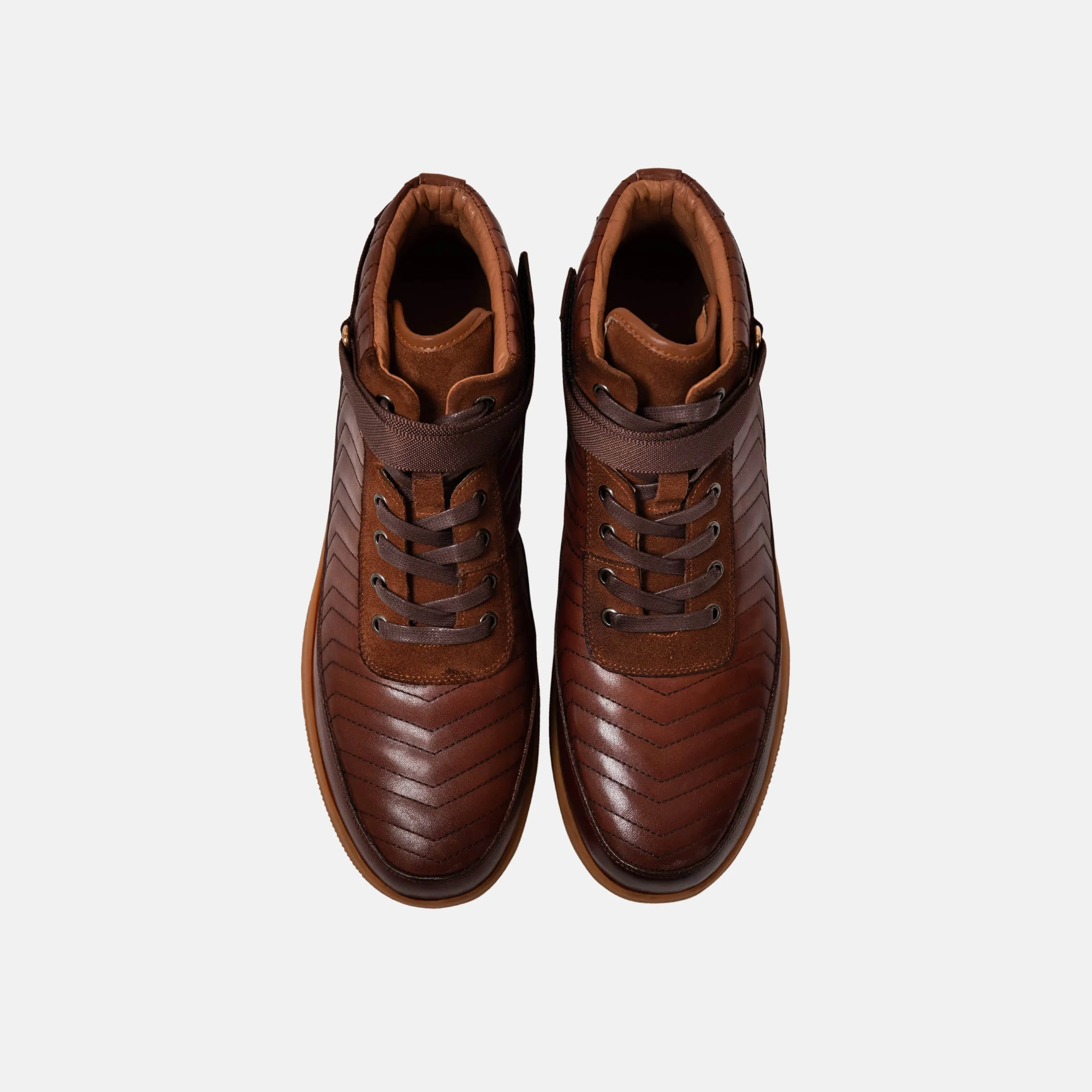 Yesler Caramel Leather High Top Sneakers