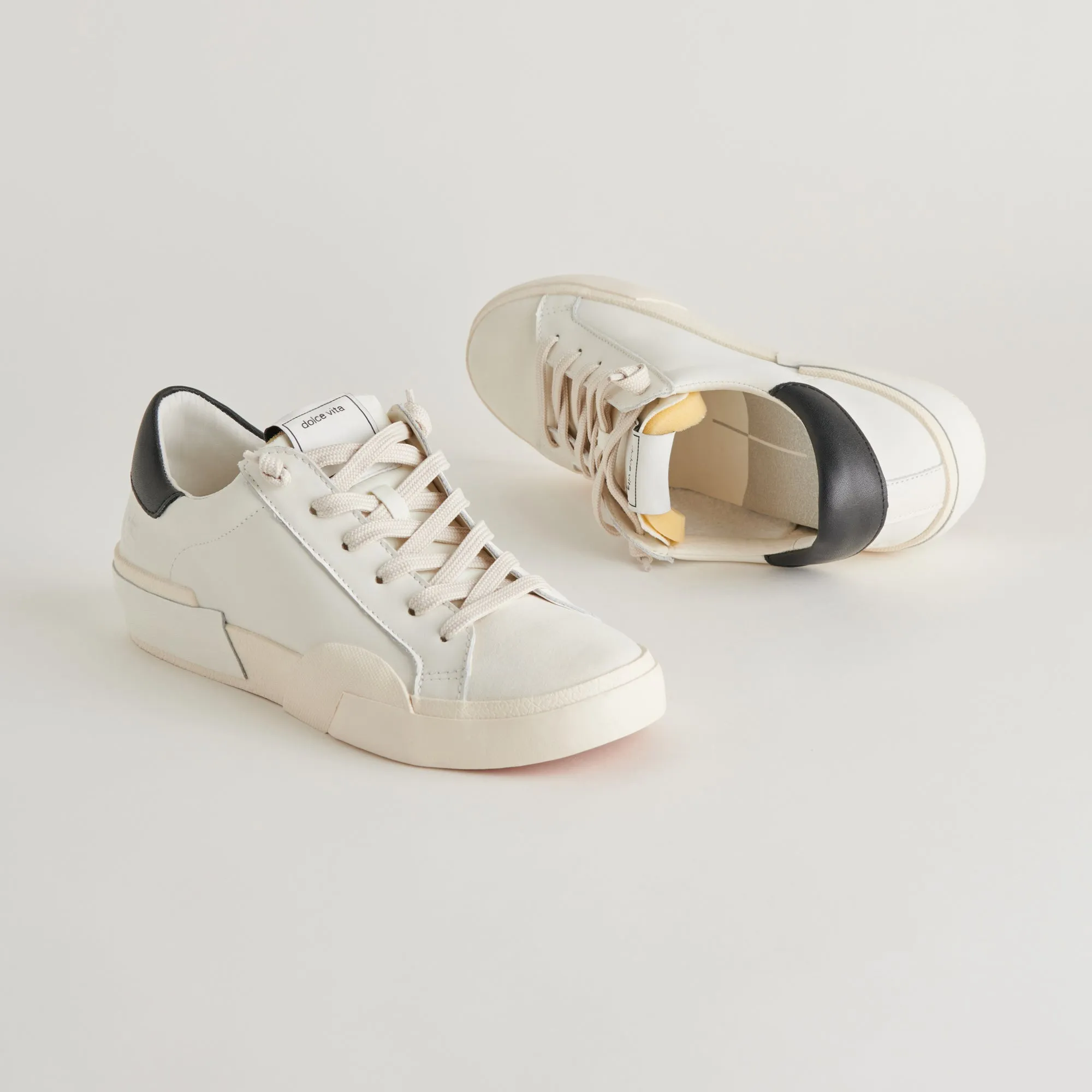 ZINA FOAM 360 SNEAKERS WHITE BLACK RECYCLED LEATHER